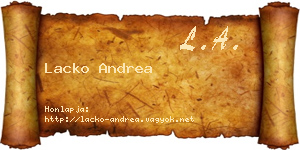 Lacko Andrea névjegykártya