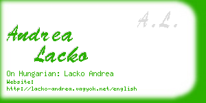 andrea lacko business card